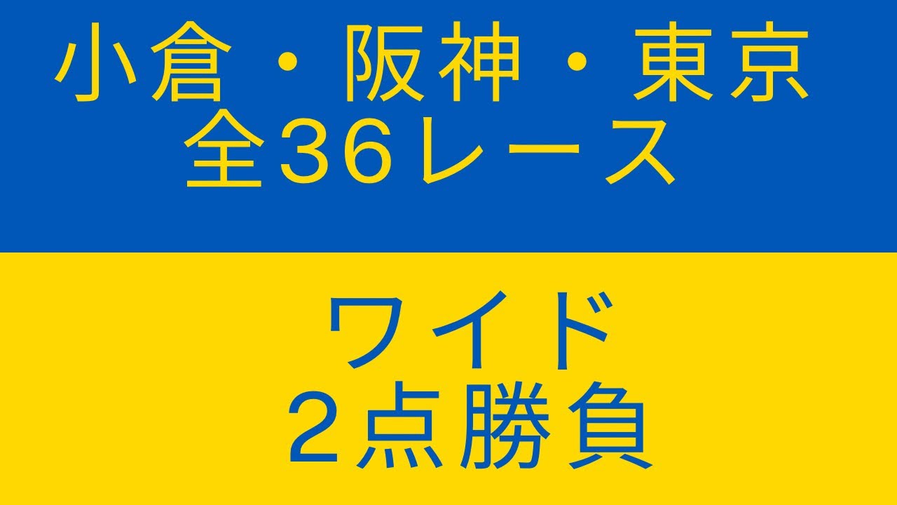 ［ワイドで勝負]  全36レース穴馬を絡めて予想してみました。