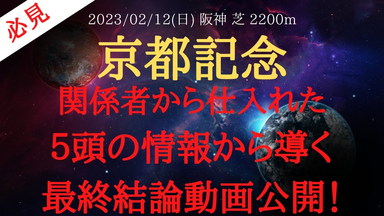 【 最終結論・裏情報 】京都記念 2023 予想 関係者から仕入れた５頭の有力馬の情報から導く最終結論動画公開！【 中央競馬予想 】
