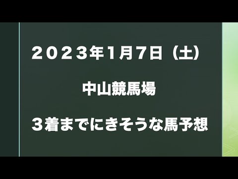 【新馬・障害以外】2023年1月7日（土）中山競馬場【複勝予想】
