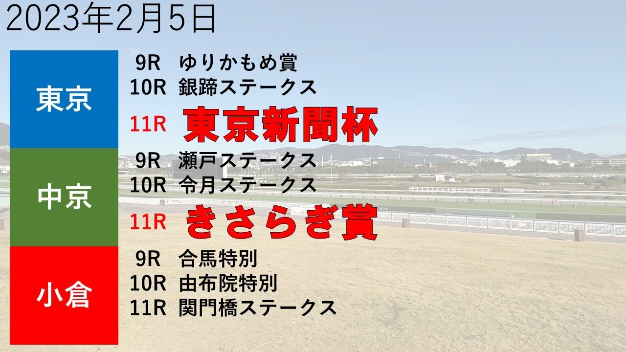 【予想競馬】2023年2月5日東京新聞杯／きさらぎ賞