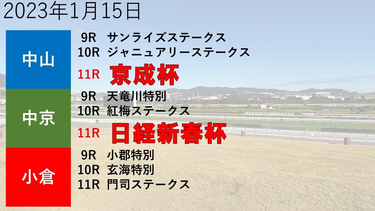 【予想競馬】2023年1月15日京成杯／日経新春杯他