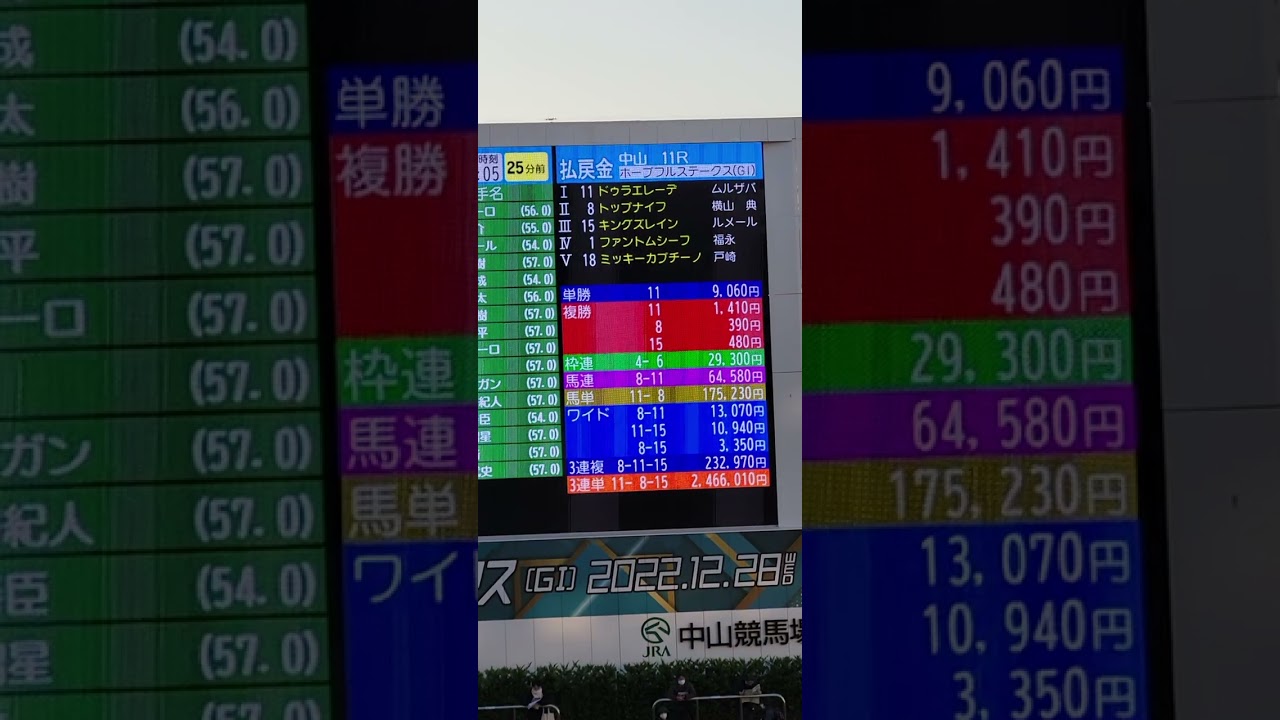 ホープフルステークス(GⅠ)は3連単246万円の大波乱