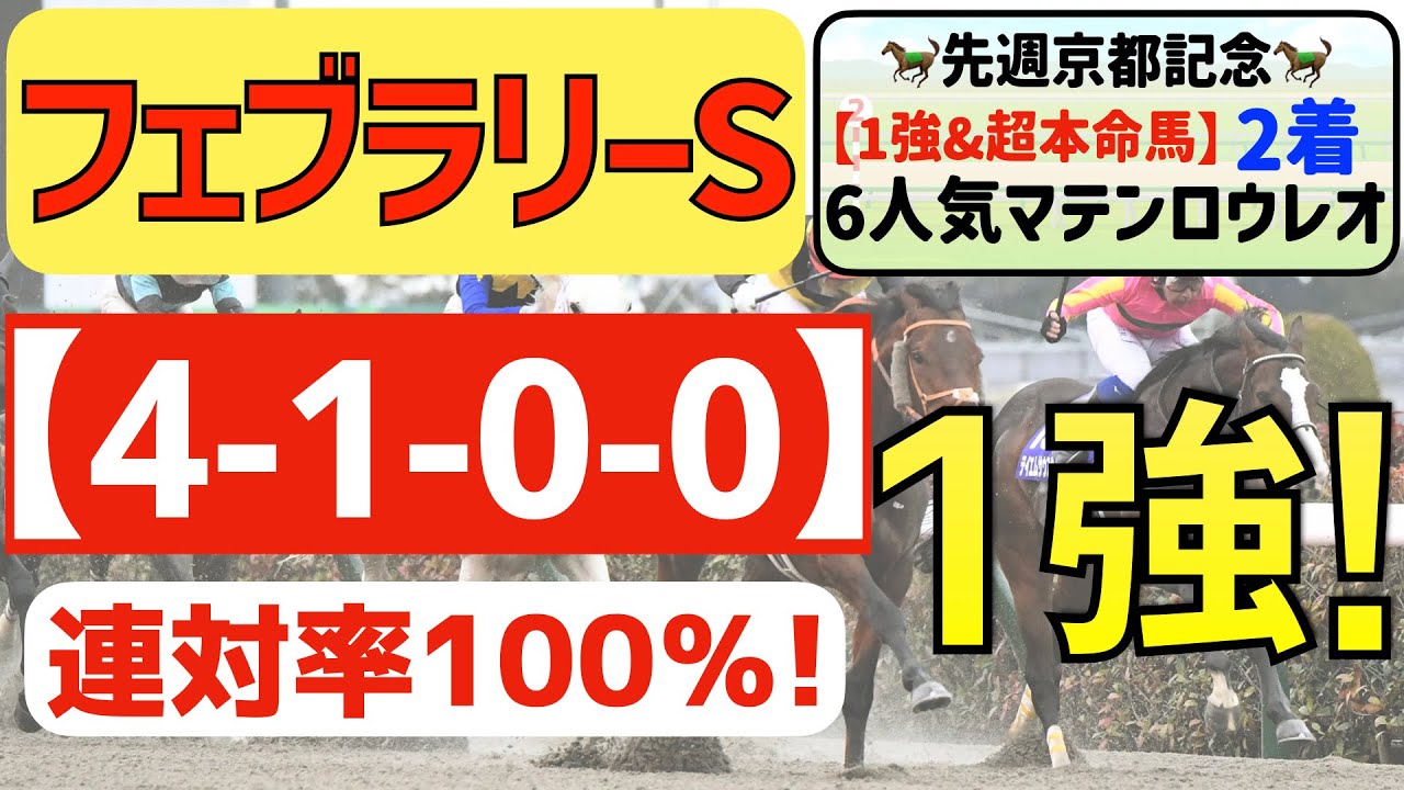 【フェブラリーステークス2023】信頼１強「4-1-0-0」連対率100％の鉄板馬はコレ！先週京都記念「１強馬」６人気マテンロウレオが２着好走！危険データには主役候補のアノ馬が該当で大ピンチ！