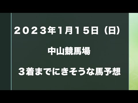 【新馬・障害以外】2023年1月15日（日）中山競馬場【複勝予想】