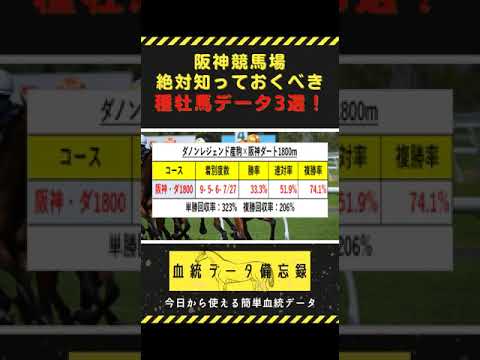 【競馬】阪神競馬場知らなきゃ損する！？重要種牡馬データ3選！#shorts