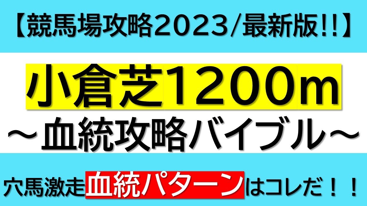 【競馬予想】2023年小倉競馬開催中！みんな大好き小倉芝1200ｍを攻略！！