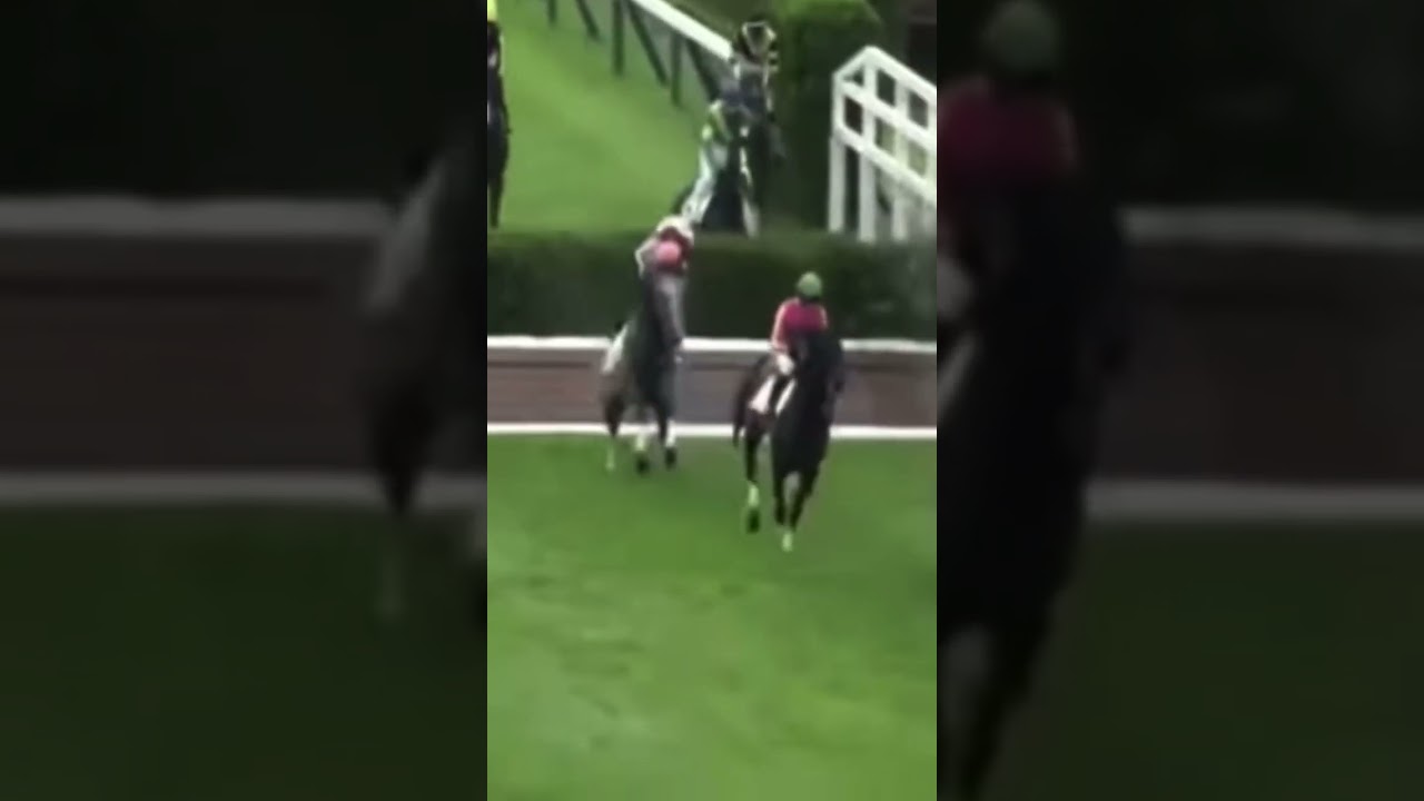 着地時の勢いに耐えられず落馬してしまう