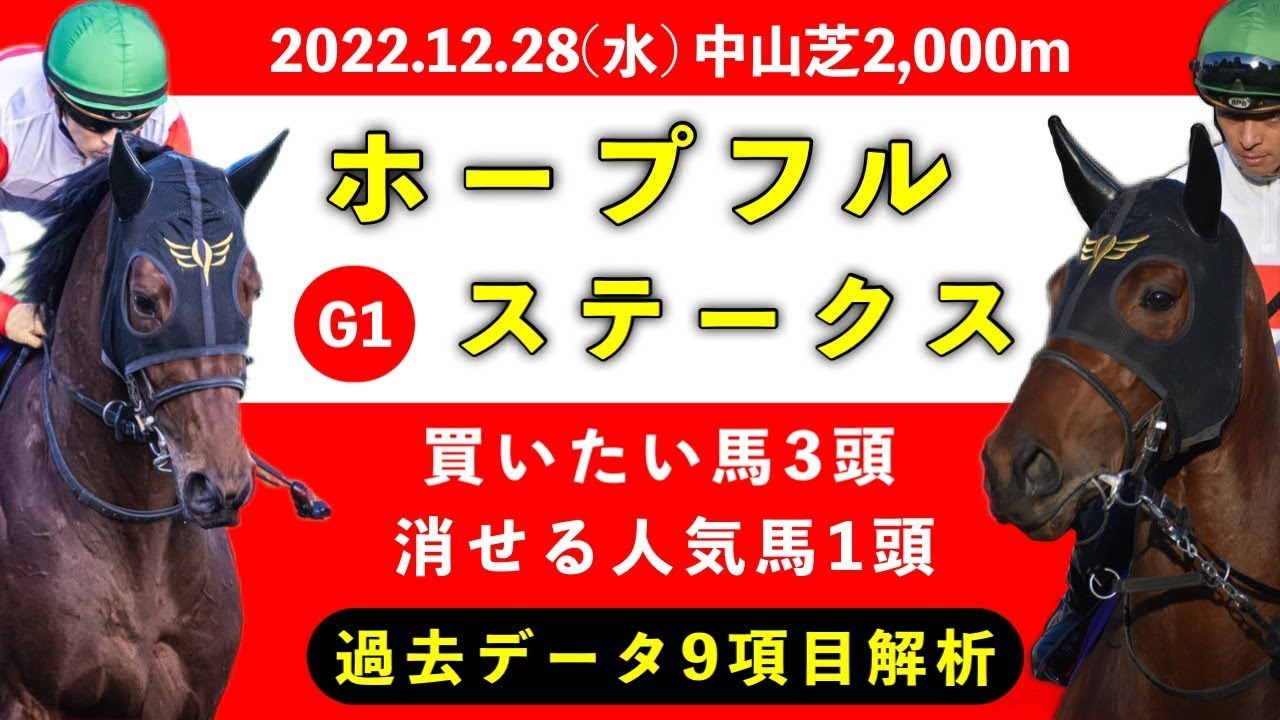 【ホープフルステークス2022】過去データ9項目解析!!買いたい馬3頭と消せる人気馬1頭について(競馬予想)