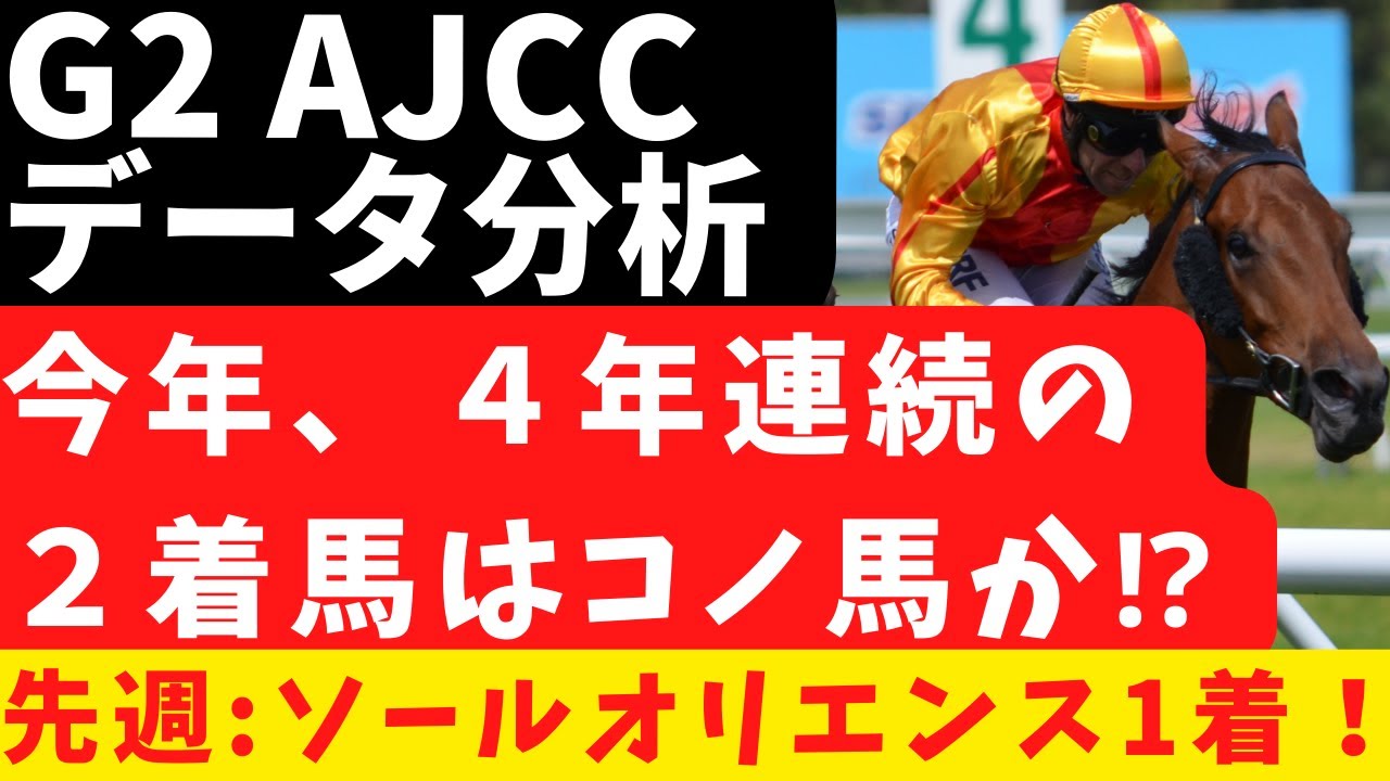 【G2 AJCC 2023 データ分析】圧倒的人気のガイアフォースに挑む！今年、４年連続の２着馬はコノ馬か⁉先週：ソールオリエンス１着（注目馬）