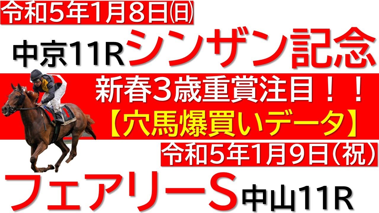 【競馬予想2023】穴党必見！！穴馬狙うならこのデータ！！好走必須データに注目！！【シンザン記念＆フェアリーS】