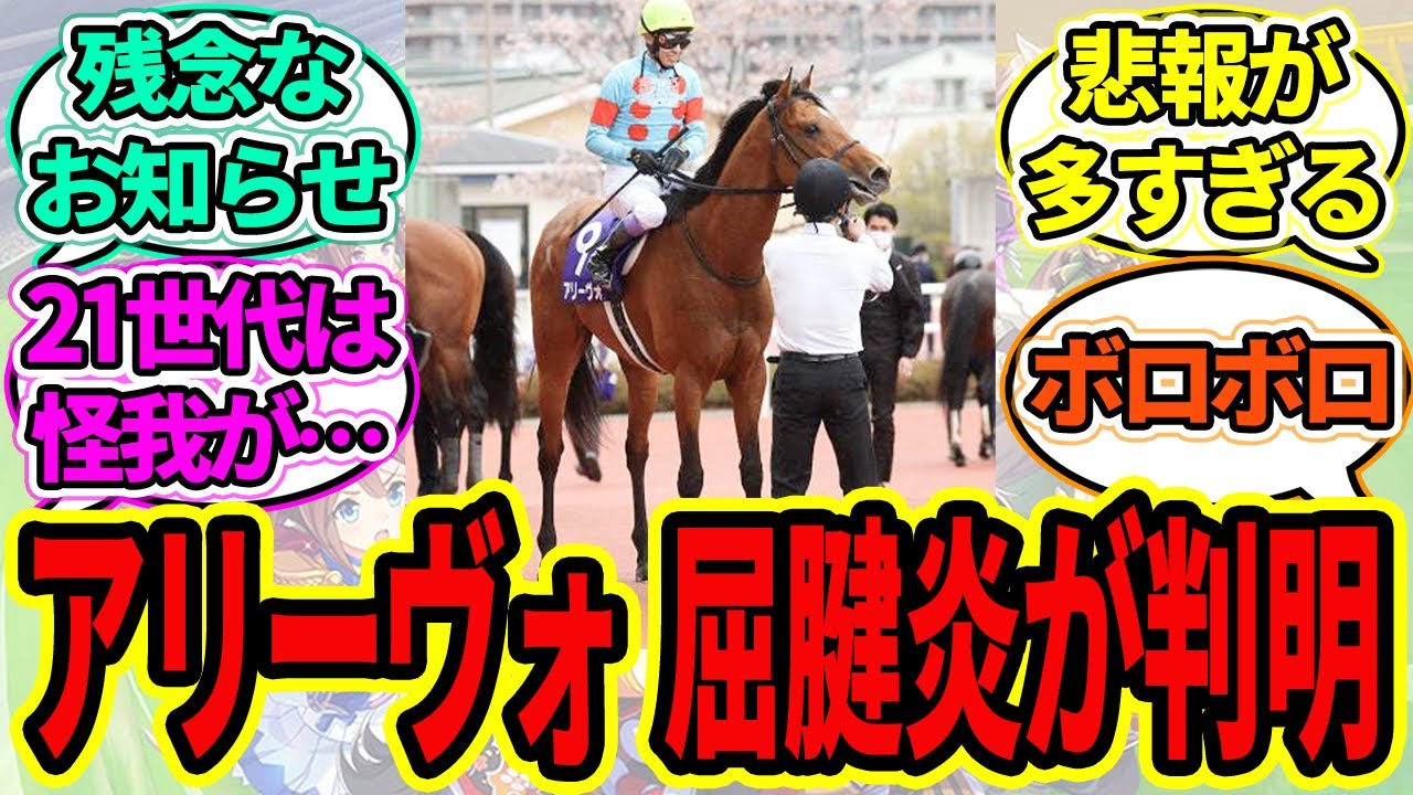 【悲報】アリーヴォ、屈腱炎が判明するに対するみんなの反応【ウマ娘プリティーダービー 競馬の反応集】