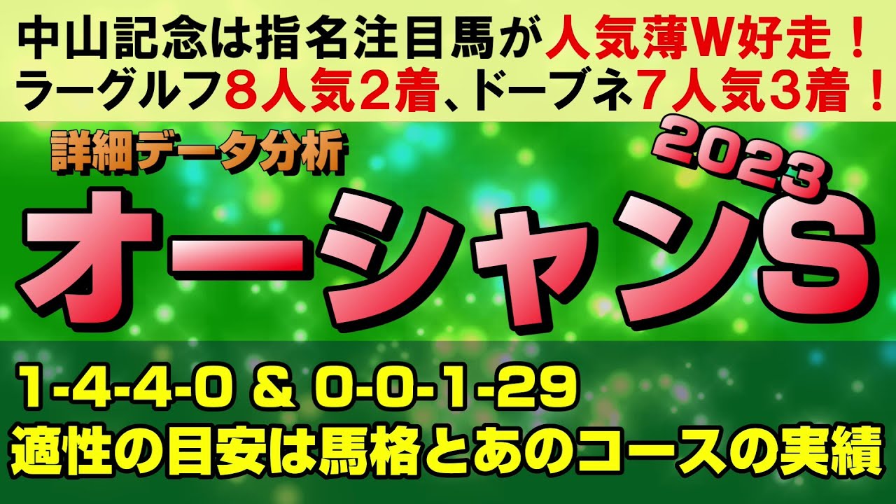 【オーシャンステークス2023データ分析】持続力重視のスプリント重賞！直結するコースが中山1200m以外にもう１つ！