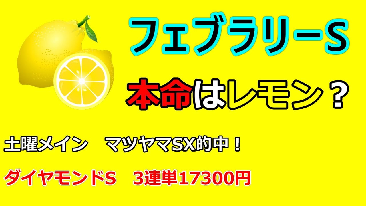 【いい馬穴気分⑧】競馬予想★フェブラリーS～レモンちゃんのお相手選び？土曜東京ダートはストームバード祭りでしたネ～