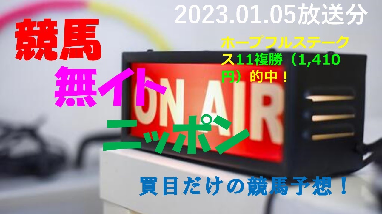 ホープフルステークス１１複勝（1,410円）的中！（2023.01.05）