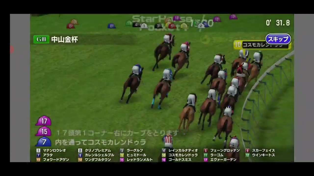 中山金杯（ＧⅢ）　中山競馬場：芝２０００ｍ（４歳以上）