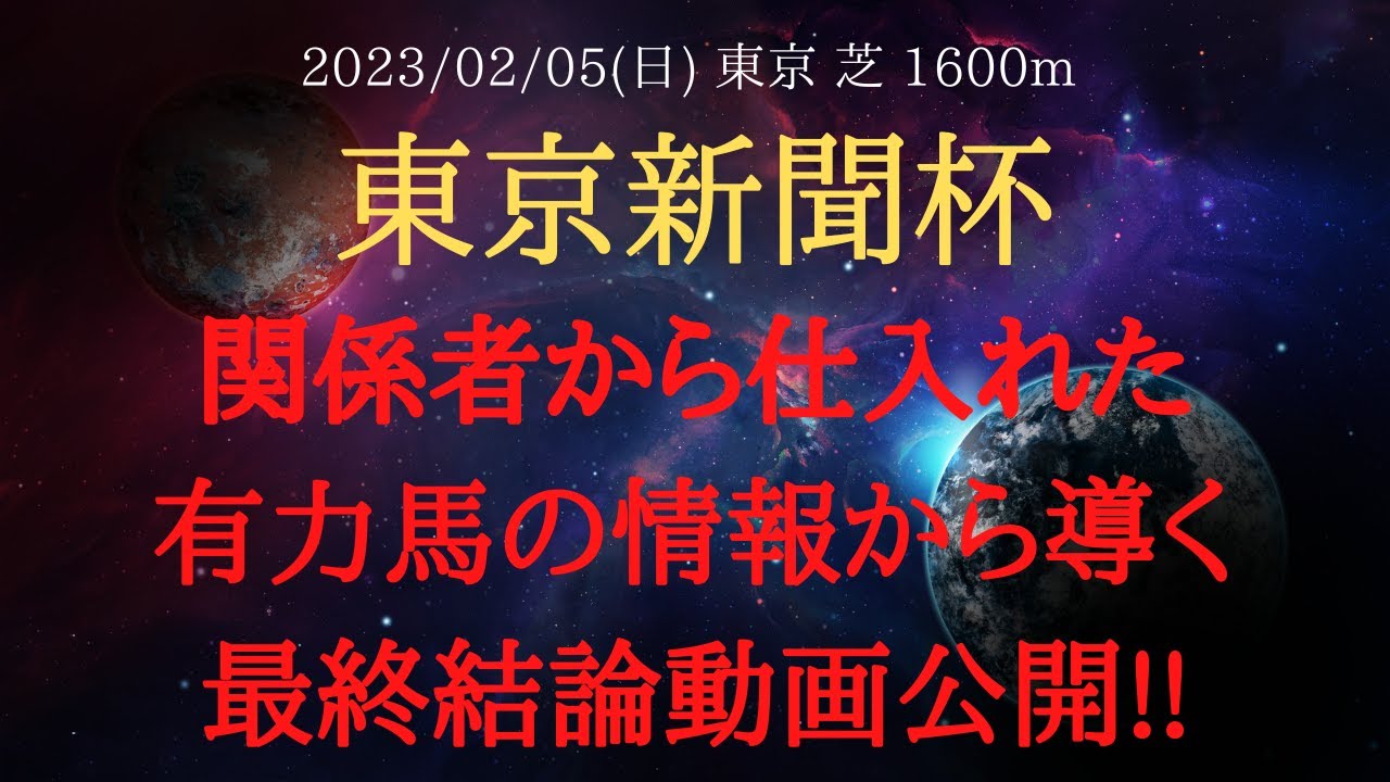 【 最終結論・裏情報 】東京新聞杯 2023 予想 関係者から仕入れた有力馬の情報から導く最終結論動画公開！【 中央競馬予想 】
