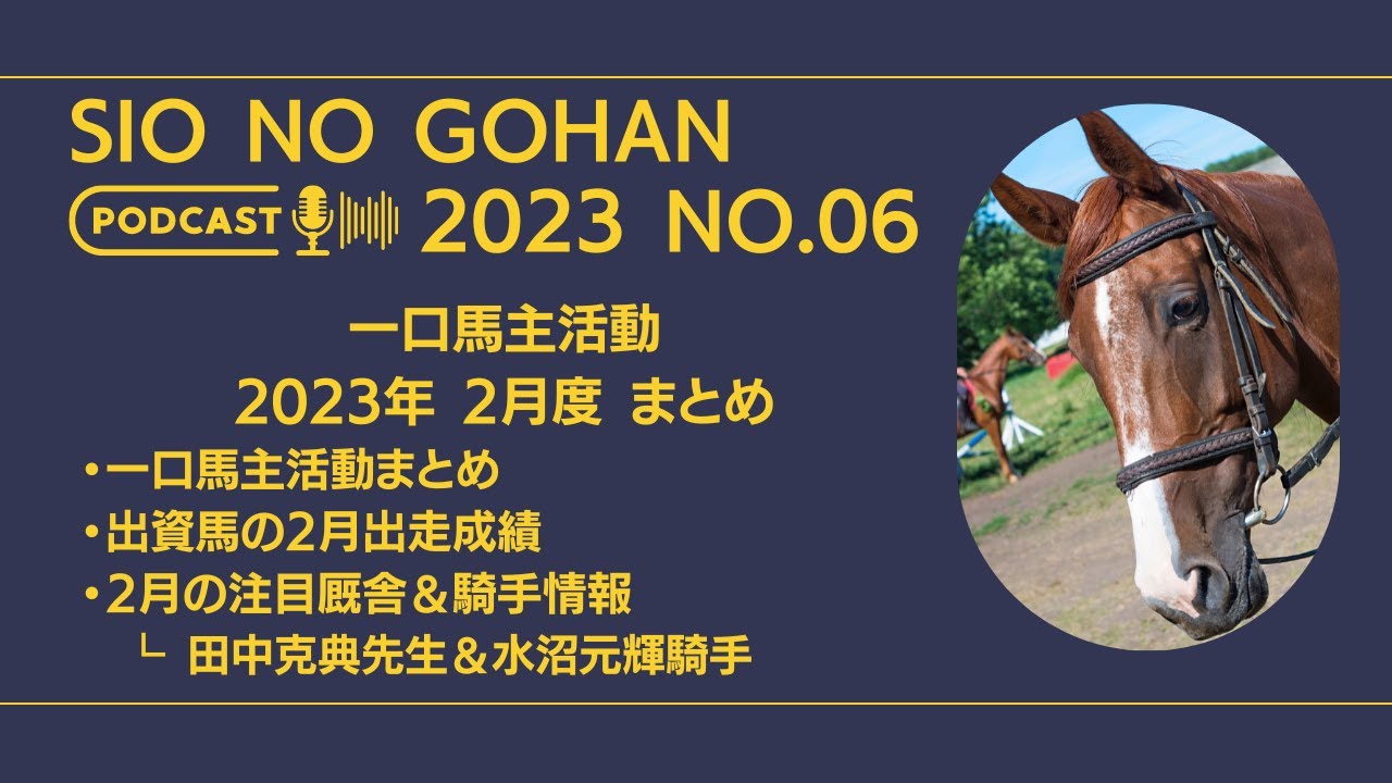 【一口馬主】2023年2月度活動記録まとめ　シルク・インゼルキャンセル募集申込結果と注目厩舎＆騎手【ゆっくり動画】