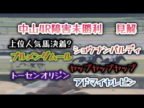 3/4 【競馬障害レース予想】中山4R障害未勝利 優先力馬 5頭診断