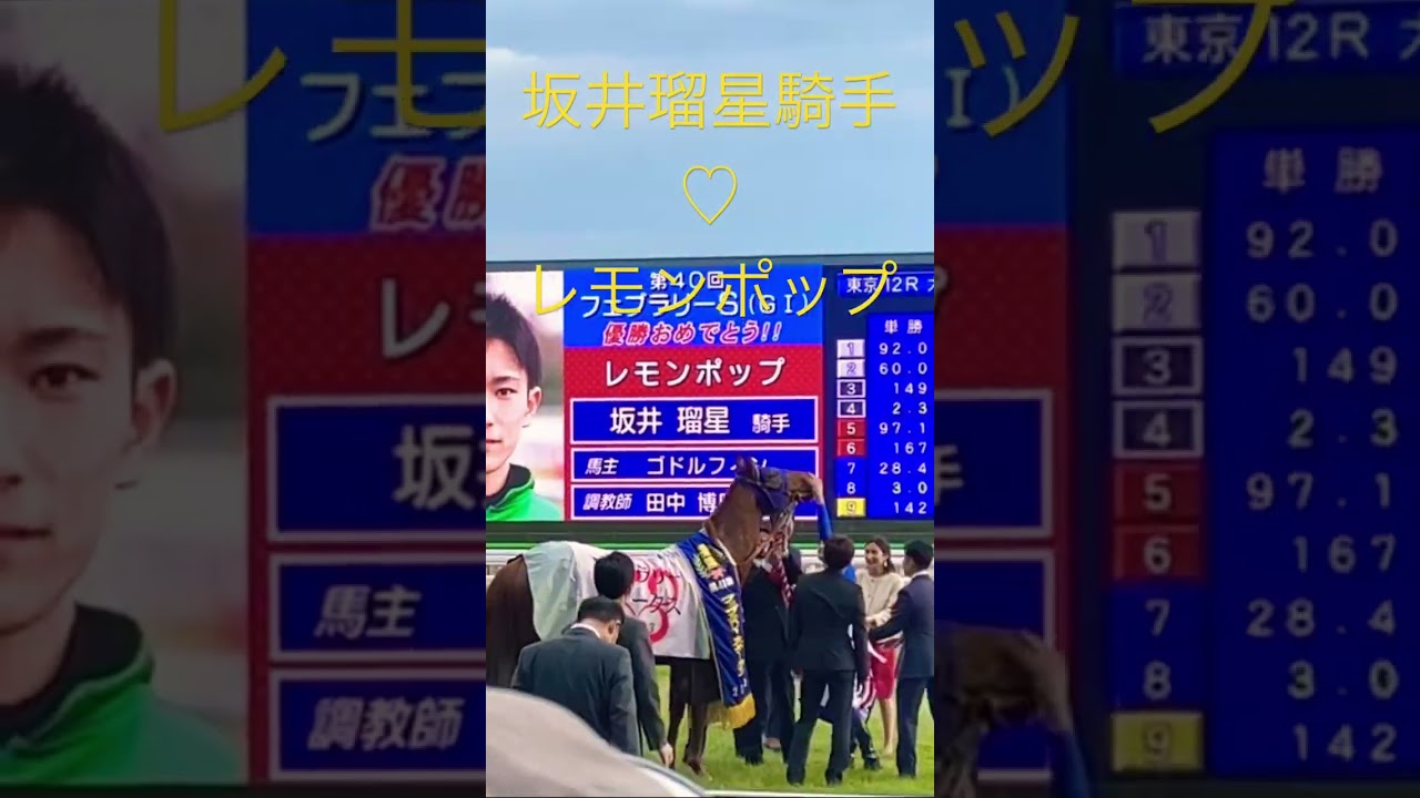 坂井瑠星騎手♡レモンポップ㊗️フェブラリーステークス勝利