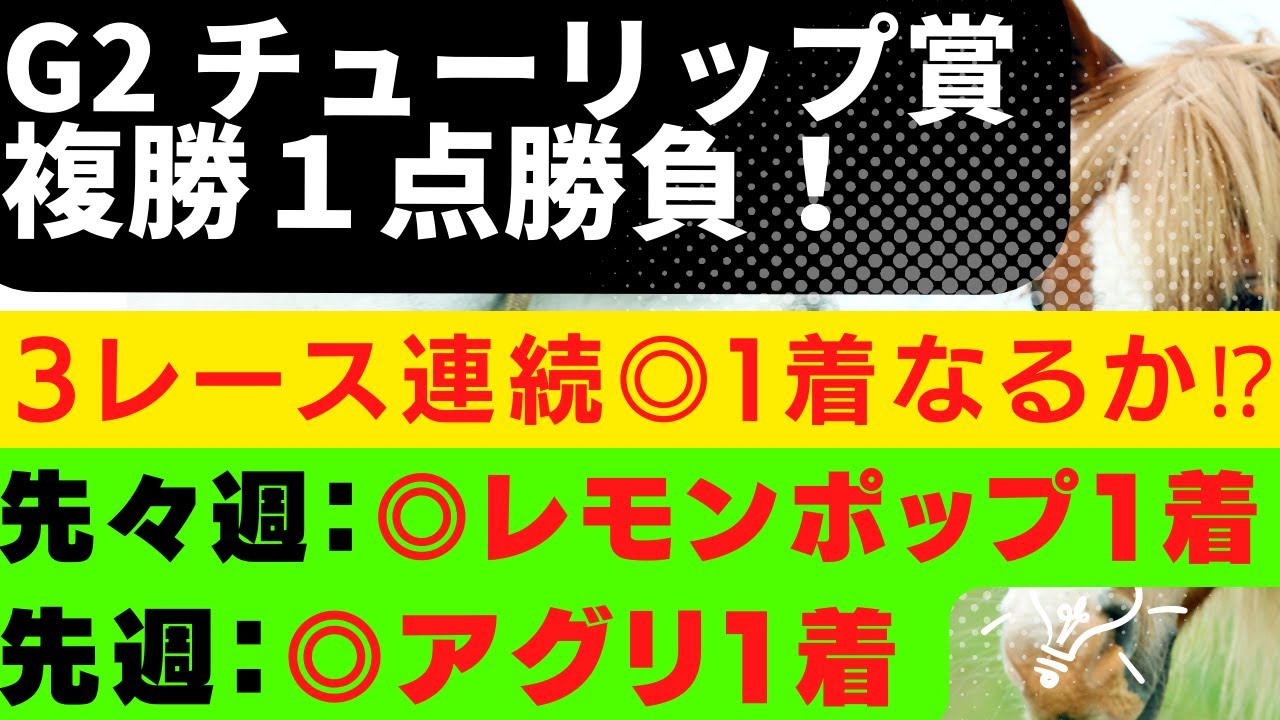 【G2 チューリップ賞 2023 予想】💀危険な人気馬 アリスヴェリテ 8着！完敗の内容でした😢