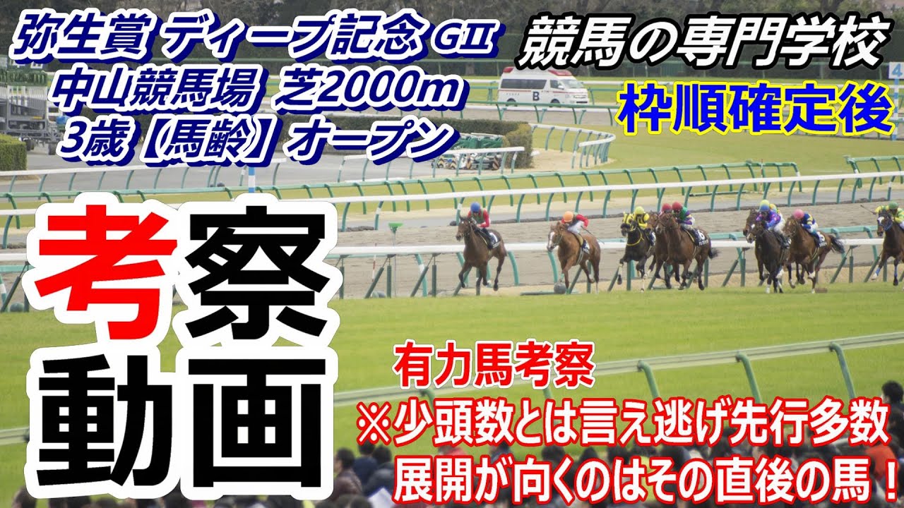 【弥生賞ディープ記念2023】有力馬考察付き最終考察 先行馬多し展開向く馬は