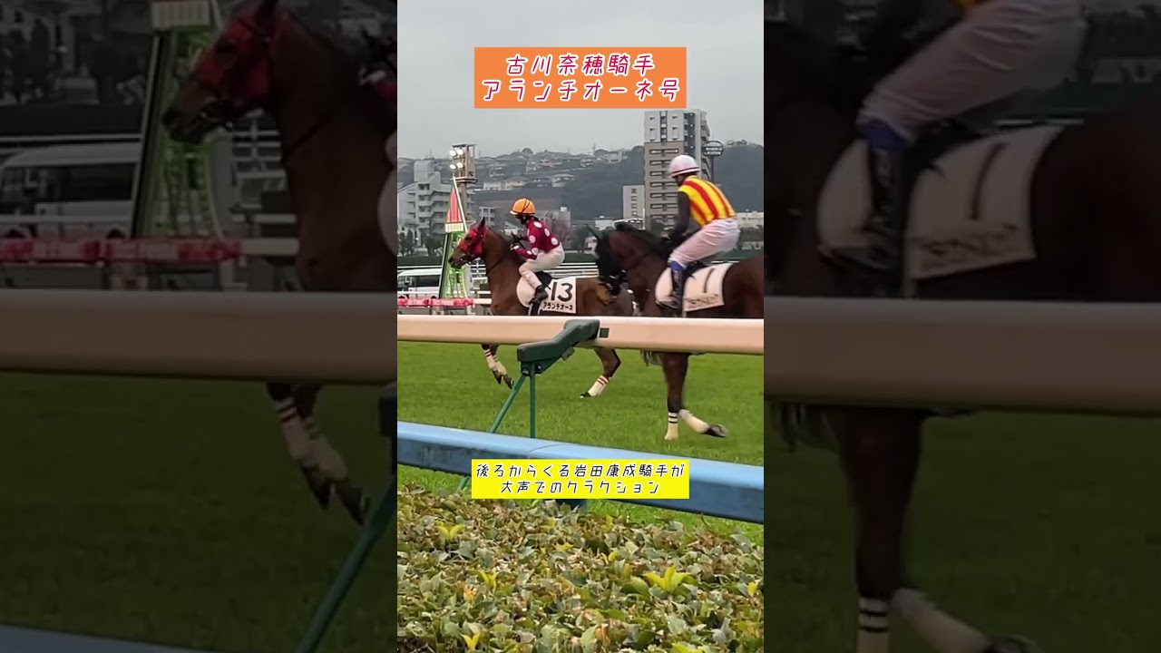 古川奈穂騎手、岩田康成騎手からの大声クラクション💦#shorts