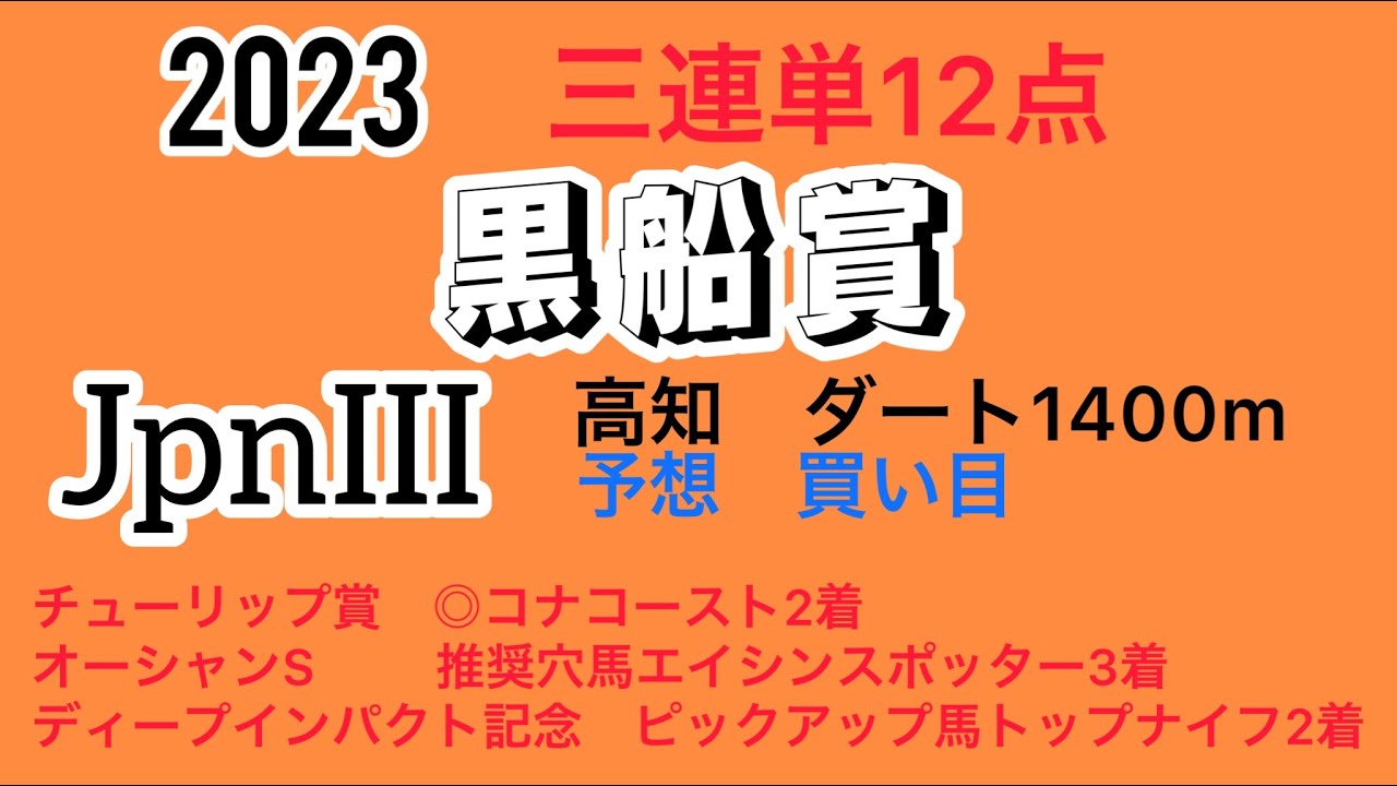 黒船賞2023予想　買い目❗️