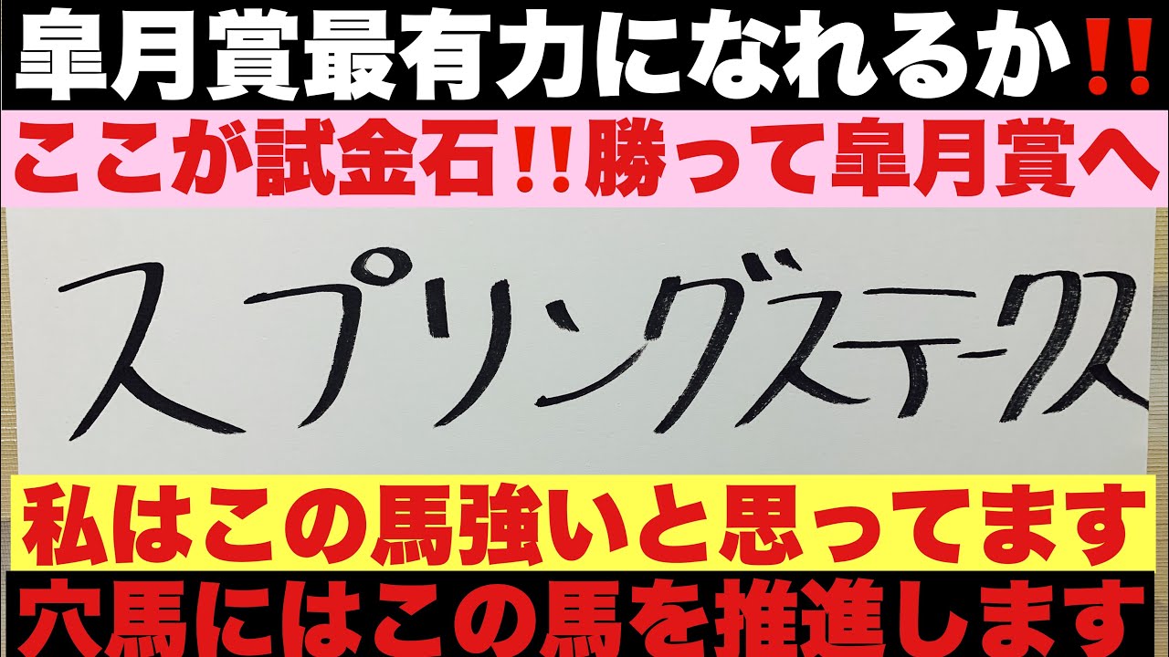 【スプリングS2023】勝って皐月賞最有力になれるのか？なれないのか？どっちなんだい？な•れ•る…パワー
