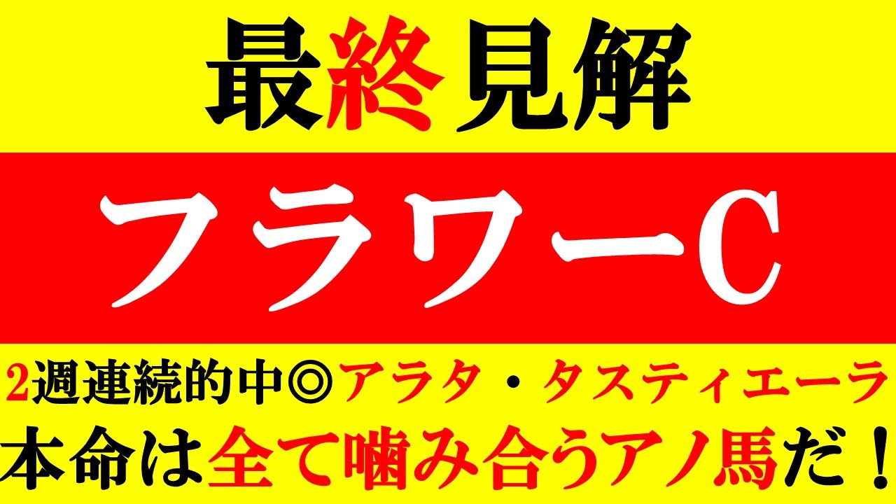【フラワーカップ 最終見解 2023】2週連続的中！◎アラタ・タスティエーラ 本命は全て嚙み合うアノ馬だ！！