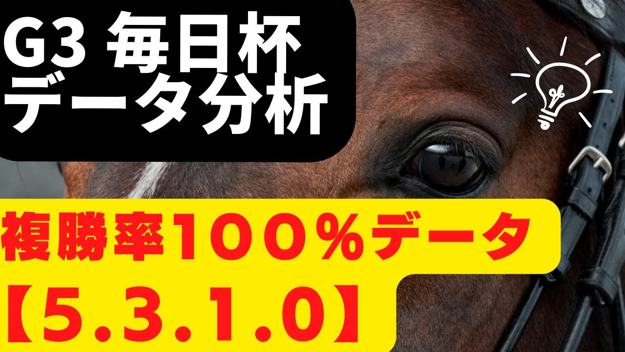 【G3 毎日杯  2023 データ分析】🤩お宝100％データ【5-3-1-0】あり！今年、6レース中、6レースで該当馬が馬券内‼