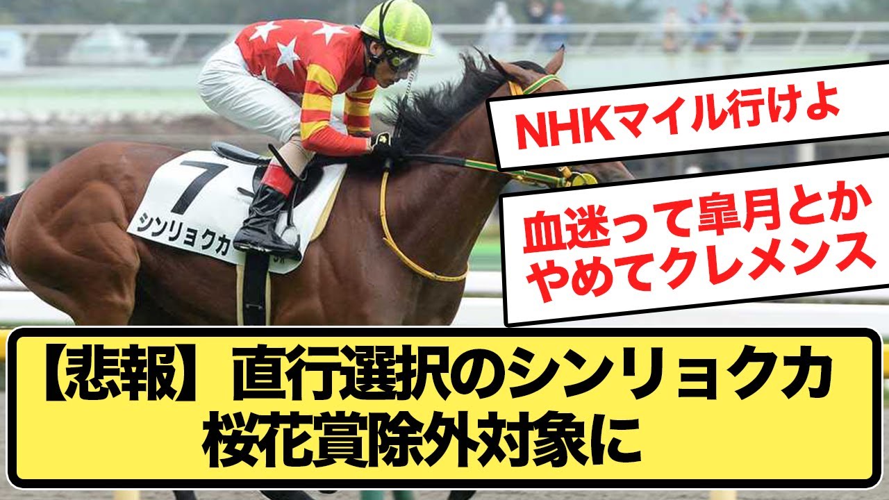 【悲報】直行選択のシンリョクカ、桜花賞除外対象に…！