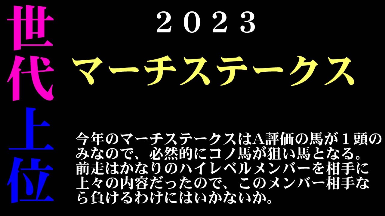 【ゼロ太郎】「マーチステークス2023」出走予定馬・予想オッズ・人気馬見解