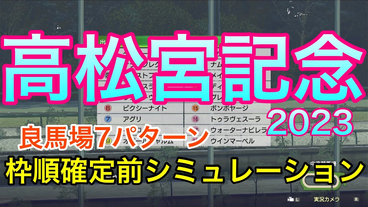 高松宮記念2023 枠順確定前シミュレーション 《良馬場7パターン》【 競馬予想 】【 高松宮記念2023予想 】