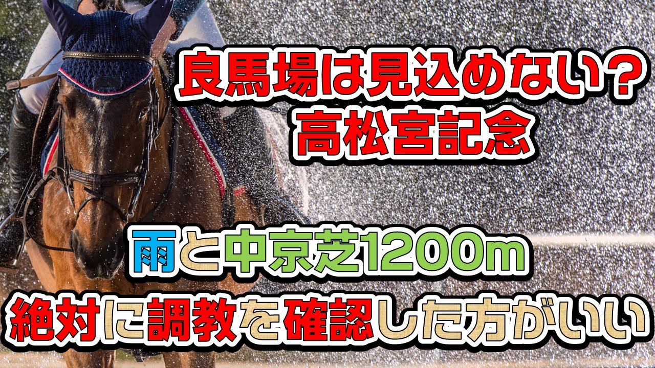 【雨予報で高松宮記念は良馬場にはならない？】中京芝1200mが稍重～不良馬場の時は必ず調教を確認しなくてはいけない理由