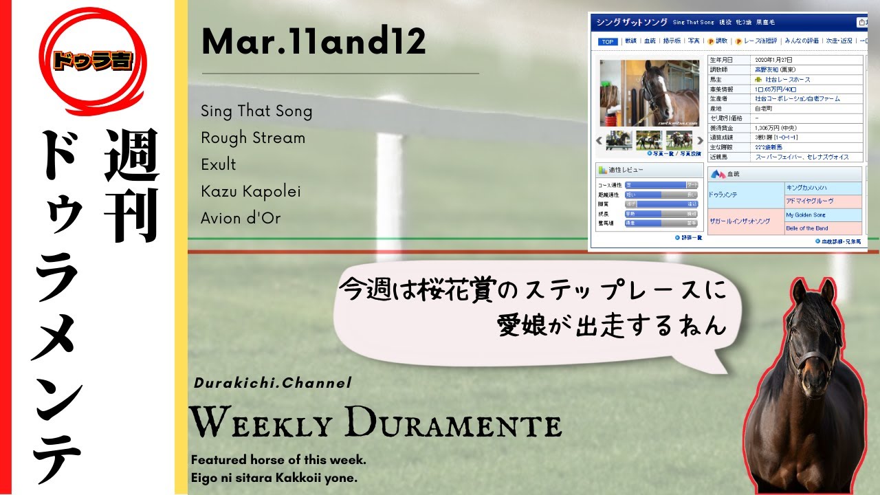 今週のドゥラメンテ産駒　#2