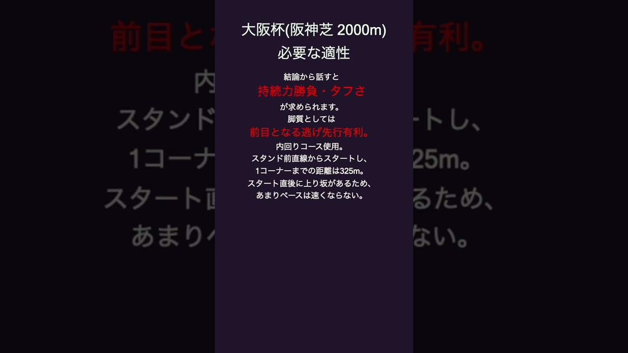 大阪杯 2023 予想 阪神芝2000mの必要な適性はこれだ！【 中央競馬予想 】#shorts