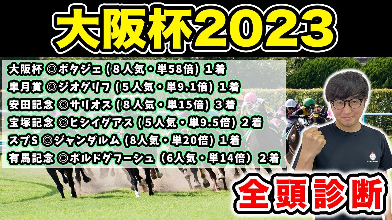 【大阪杯2023全頭診断】３年連続大穴馬的中へ！！昨年◎ポタジェ1着(58.7倍)一昨年◎モズベッロ2着(68.8倍)Mr.大阪杯男が全頭徹底解説！！