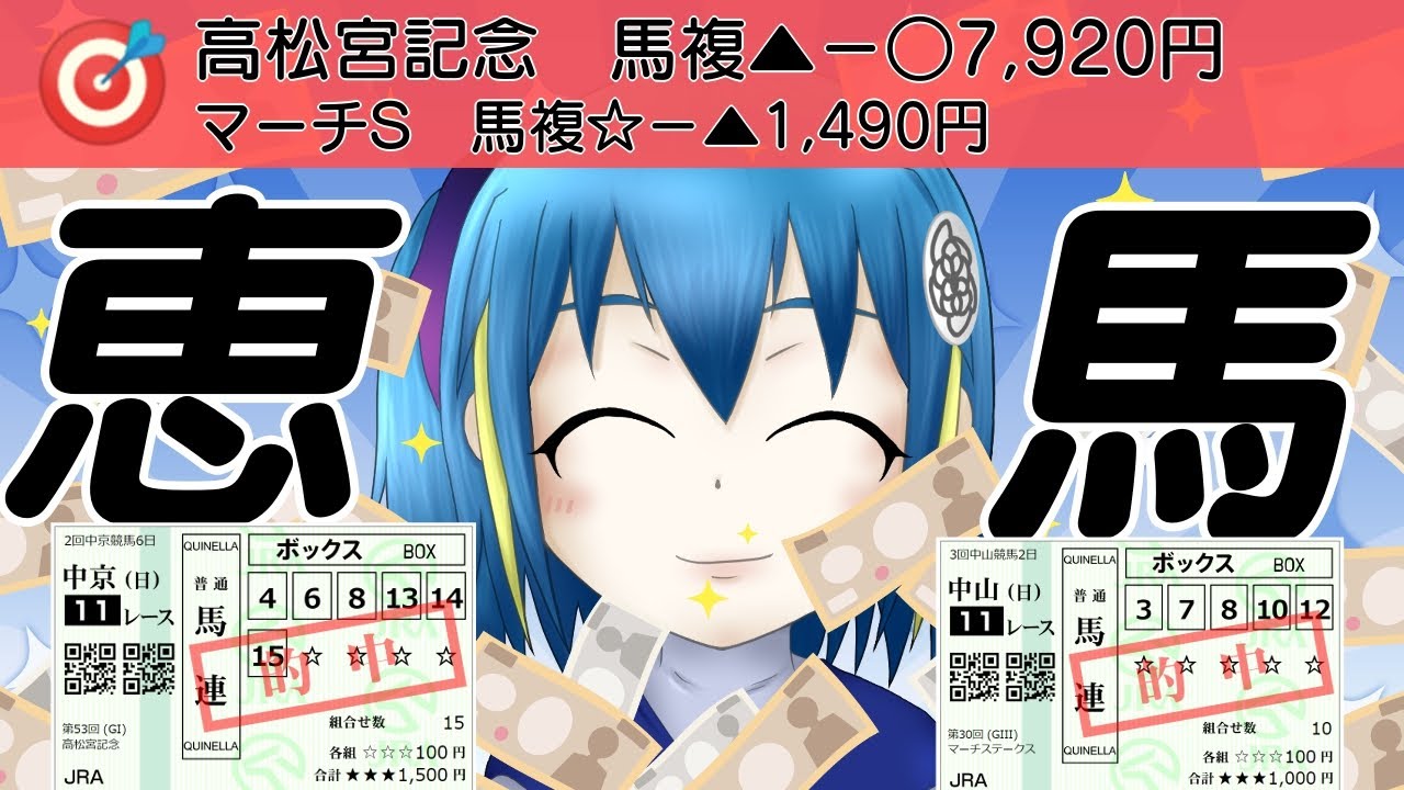 【競馬予想配信】恵馬’23 ～高松宮記念＆マーチS【春の電撃6F】