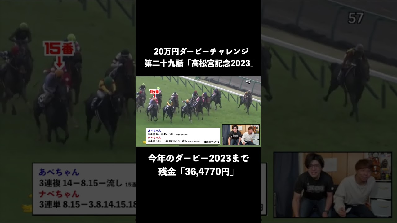 最後の直線に全てをかける2人【高松宮記念2023】【20万ダービーチャレンジ第二十九話