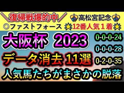 大阪杯2023　【消去データ11選】　人気馬たちがまさかの脱落