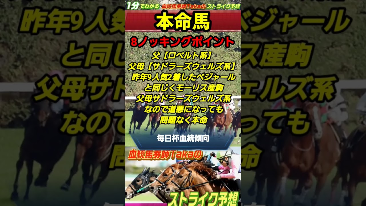 【毎日杯買い目】大物はこの馬皐月賞へ続く道　道悪にも対応　#shorts #競馬予想 #血統予想