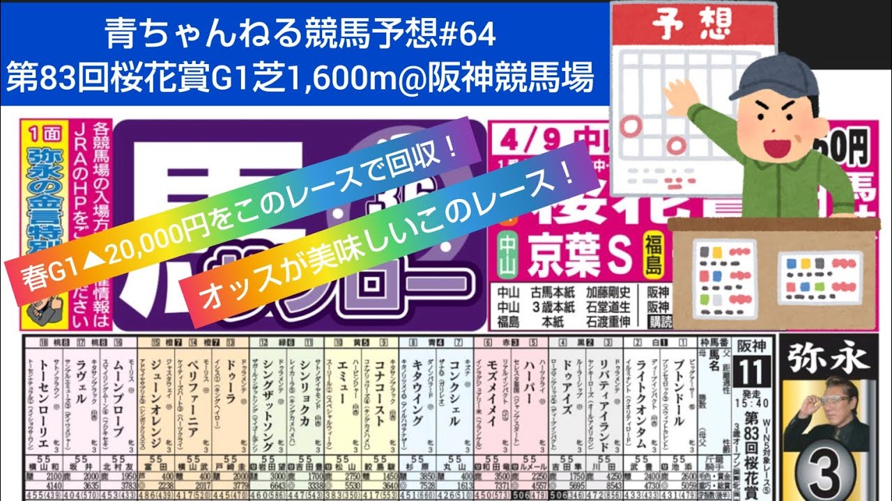 【競馬予想#64】2023年4月8日桜花賞G1芝1,600m@阪神競馬場