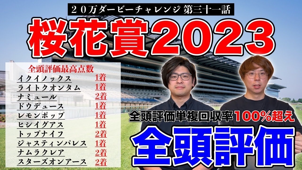【桜花賞2023全頭診断】最高評価が９週連続馬券内！全頭を徹底診断！【20万ダービーチャレンジ第三十一話】】