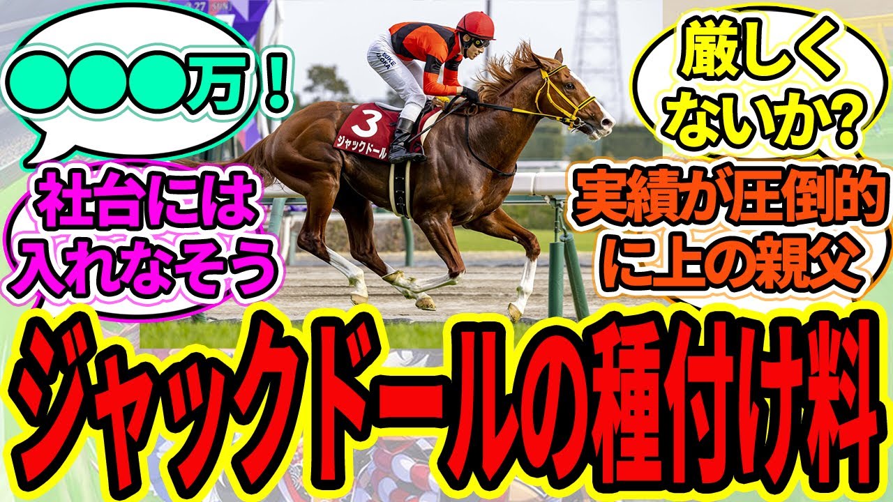 『このまま引退した場合の種牡馬ジャックドールの種付け料って幾ら？』に対するみんなの反応【ウマ娘プリティーダービー 競馬の反応集】