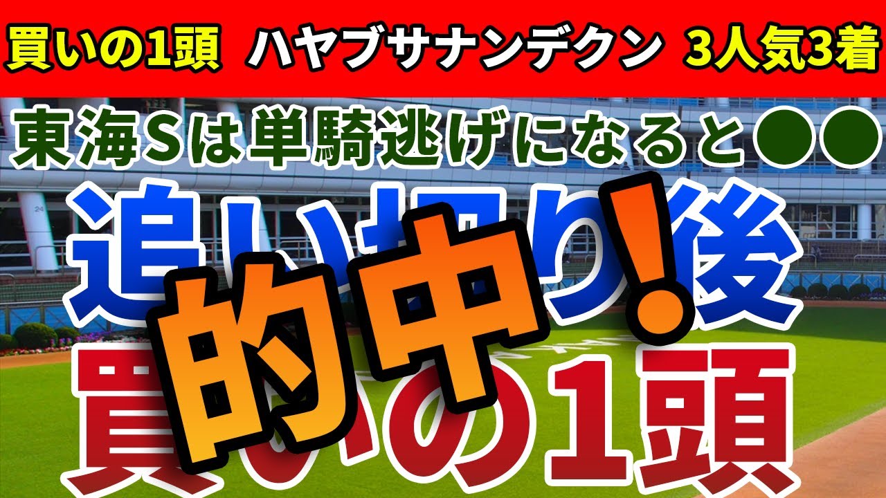 東海ステークス2023 追い切り後【買いの1頭】公開！サルサディオーネの回避でレースは別物に！好位から勝ち負けを演じる妙味ある馬は？