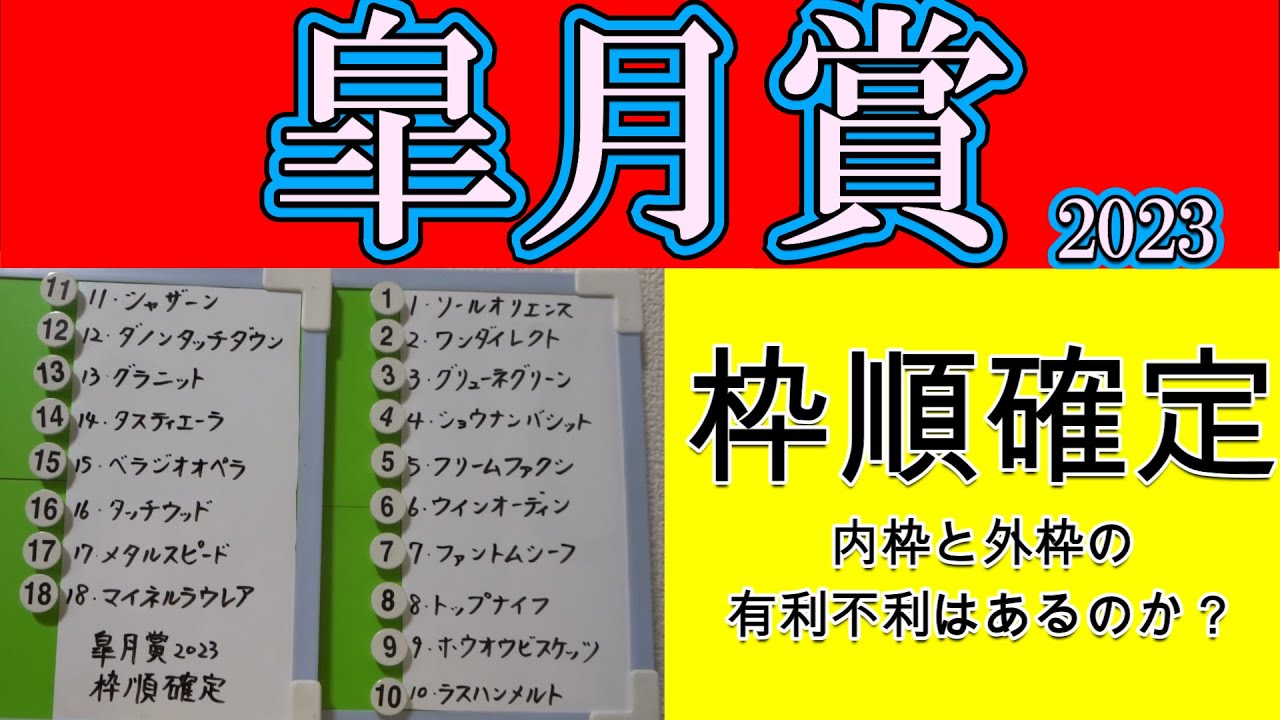 皐月賞2023枠順確定！人気が予想されるソールオリエンスは１枠１番と最内枠で難解さを極める！ファントムシーフは４枠７番でまずまず馬場の良い場所となった！トップナイフは４枠８番から悲願のＧ１制覇を狙う！