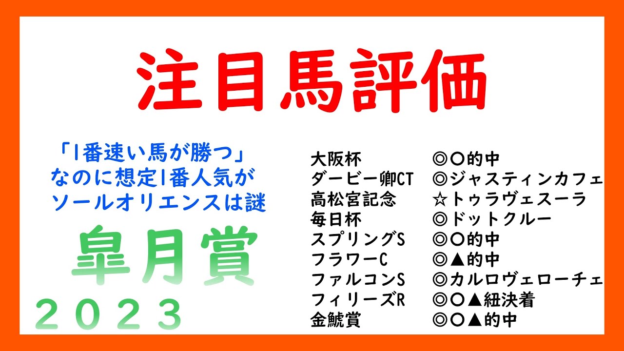 1番速い馬が勝つ【皐月賞2023】注目馬評価