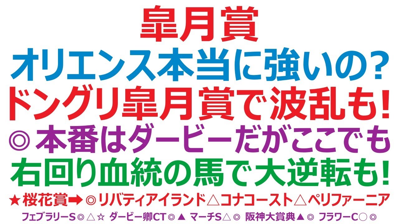 皐月賞2023予想　ソールオリエンス、ベラジオオペラは本当に強いのか？ ドングリの背比べレースで波乱もありそうです。