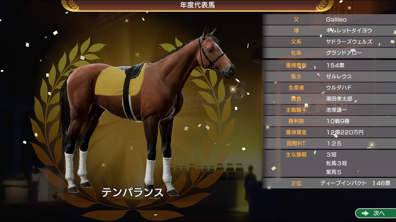 ウイニングポスト１０　牝馬・牡馬クラシック６冠チャレンジ　菊花賞