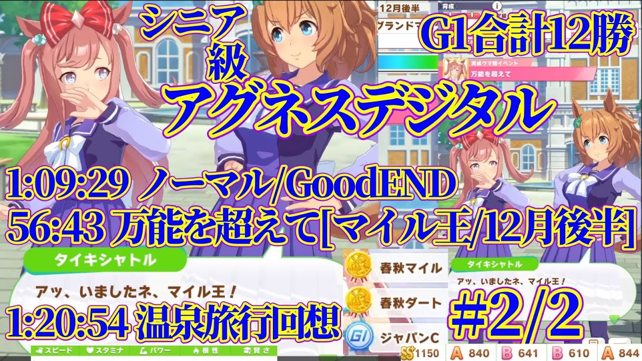 [ウマ娘育成]#2/2.アグネスデジタル.シニア級.G1合計12勝.[超特急!フルカラー特殊PP]2023.4.グランドマスターズ継ぐ者たちへ